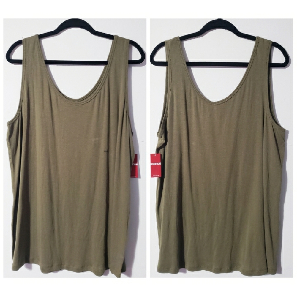 NWT Avenue Olive Green soft Tank Top Size 26/28